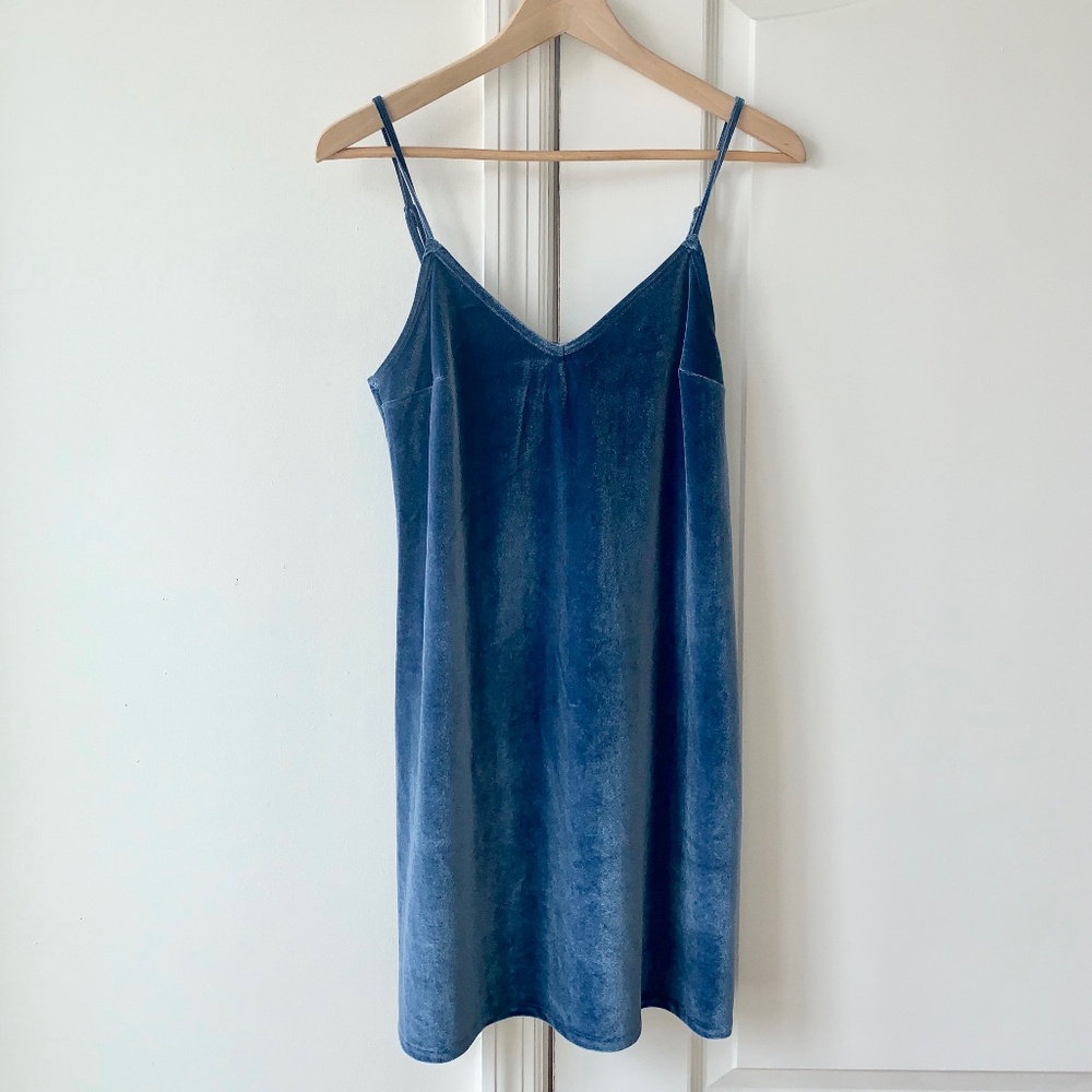 Hollister Blue Velvet Mini Dress